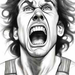 A raw pencil drawing of a male with dark wavy hair and dark, expressive eyes