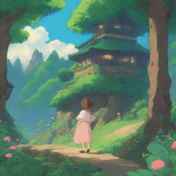 Create a detailed profile picture in the Studio Ghibli aesthetic