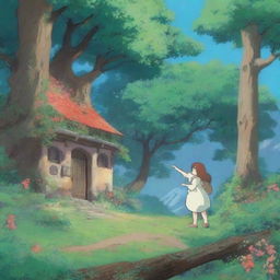 Create a detailed profile picture in the Studio Ghibli aesthetic