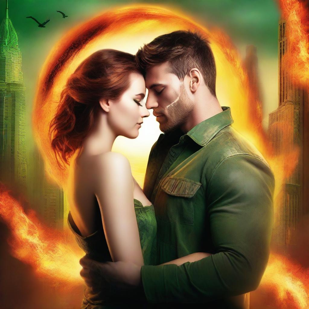 Create a book cover for a New Adult post-apocalyptic shapeshifter romance