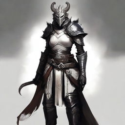 Create an image of a female Black Dragonborn cleric wearing white armor