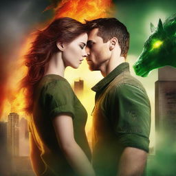 Create a book cover for a New Adult post-apocalyptic shapeshifter romance