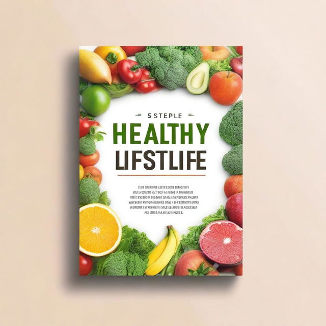 Create an ebook cover for a '5 Step Guide to a Healthy Lifestyle'