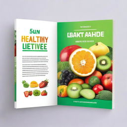 Create a vibrant and engaging eBook cover for a '5 Step Guide to a Healthy Lifestyle'