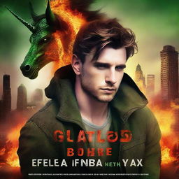 A book cover for a New Adult post-apocalyptic romance featuring a unicorn and dragon shapeshifter