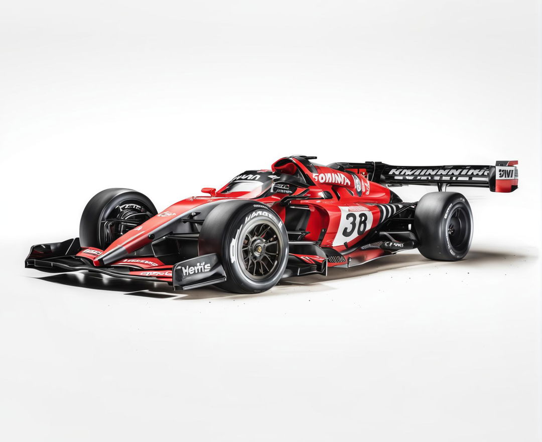 The 'Winning Formula' car is a high-performance racing vehicle with a lightweight carbon fiber body, striking red and black exterior, advanced aerodynamics, and a functional, precision-focused interior designed for dominating the track