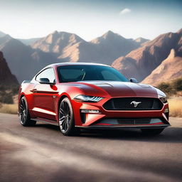 A detailed and realistic image of a Ford Mustang GT, showcasing its sleek design, powerful stance, and iconic features