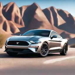 A detailed and realistic image of a Ford Mustang GT, showcasing its sleek design, powerful stance, and iconic features