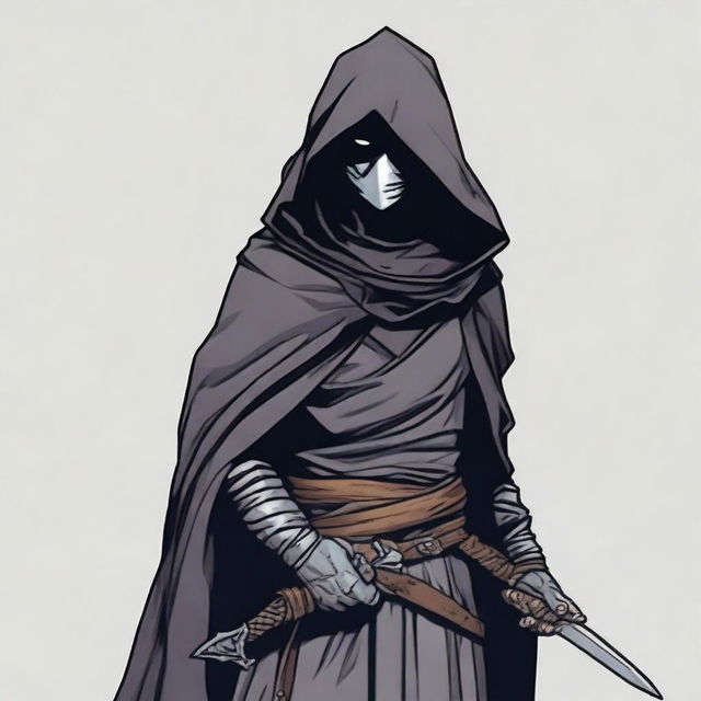 A detailed illustration of a human rogue from Dungeons and Dragons