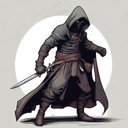 A detailed illustration of a human rogue from Dungeons and Dragons