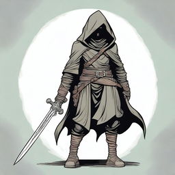 A detailed illustration of a human rogue from Dungeons and Dragons