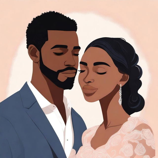 Create a book cover featuring a black couple