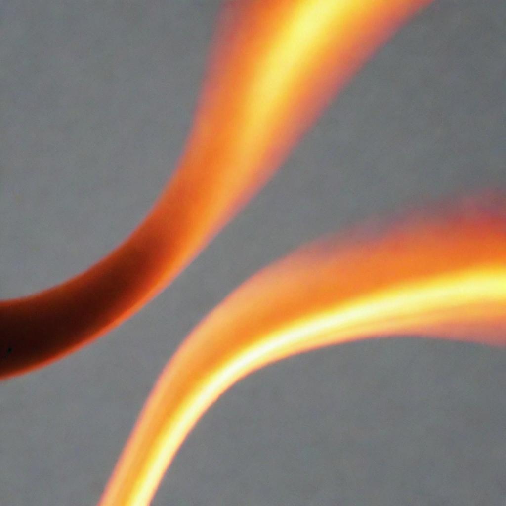 A highly magnified image (150x zoom) of a single red hair strand transforming into a flame, alongside a fully grown compound hair.