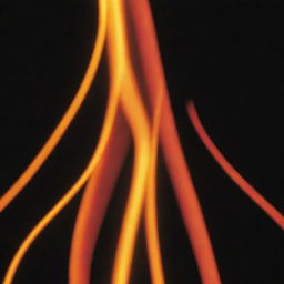 A highly magnified image (150x zoom) of a single red hair strand transforming into a flame, alongside a fully grown compound hair.