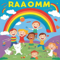 A vibrant and engaging children's book cover featuring cheerful illustrations of kids having fun