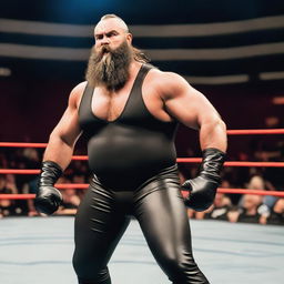 A detailed and realistic image of Braun Strowman, the professional wrestler, in his wrestling attire