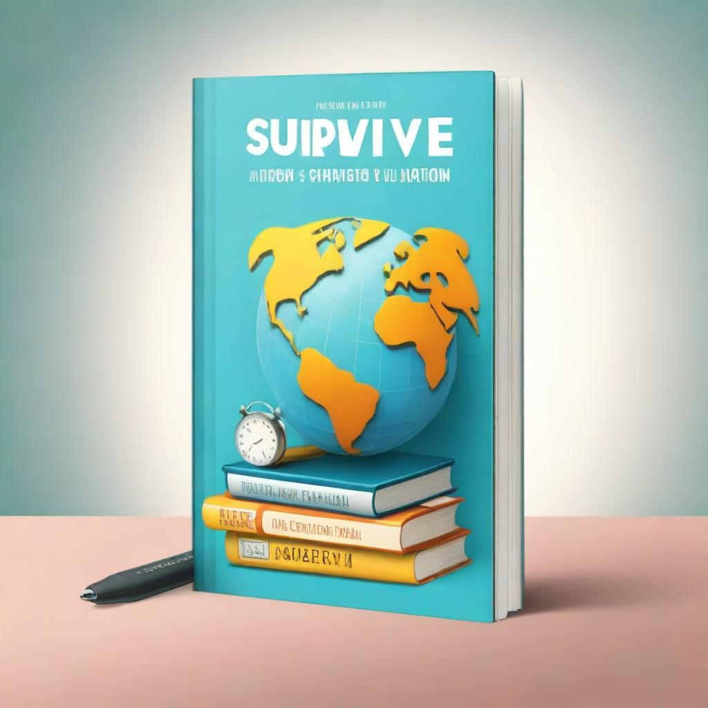 Create a book cover for a book titled 'How to Survive Your Study Abroad Application' by Milou Kauffman