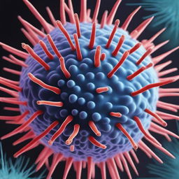 A highly detailed and scientifically accurate depiction of a virus