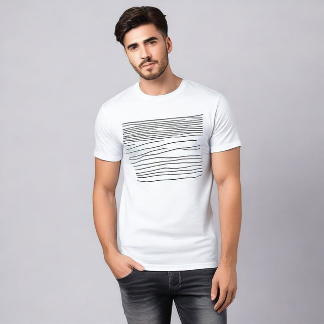 A stylish and simple men's t-shirt design