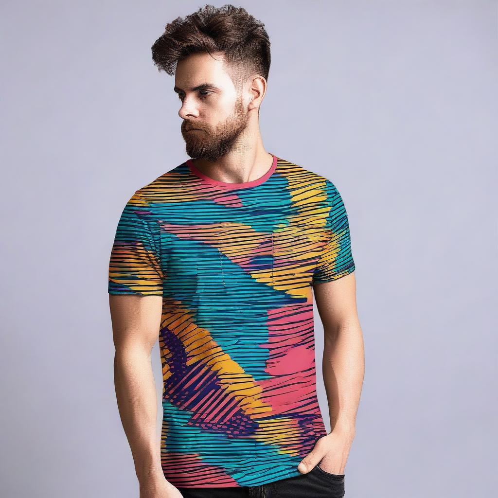 Create a cool and stylish design for a men's t-shirt