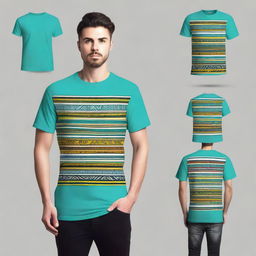 Create a cool and stylish design for a men's t-shirt