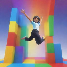 A vibrant, animated image of a Roblox character leaping between multi-coloured platforms with 'Rainbow Ascent' displayed prominently in the backdrop.