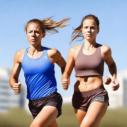 An image of a European runner man and a European girl running towards the viewer