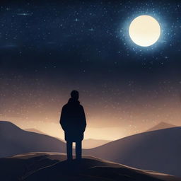 A digital art piece depicting the theme of loneliness but with a sense of hope