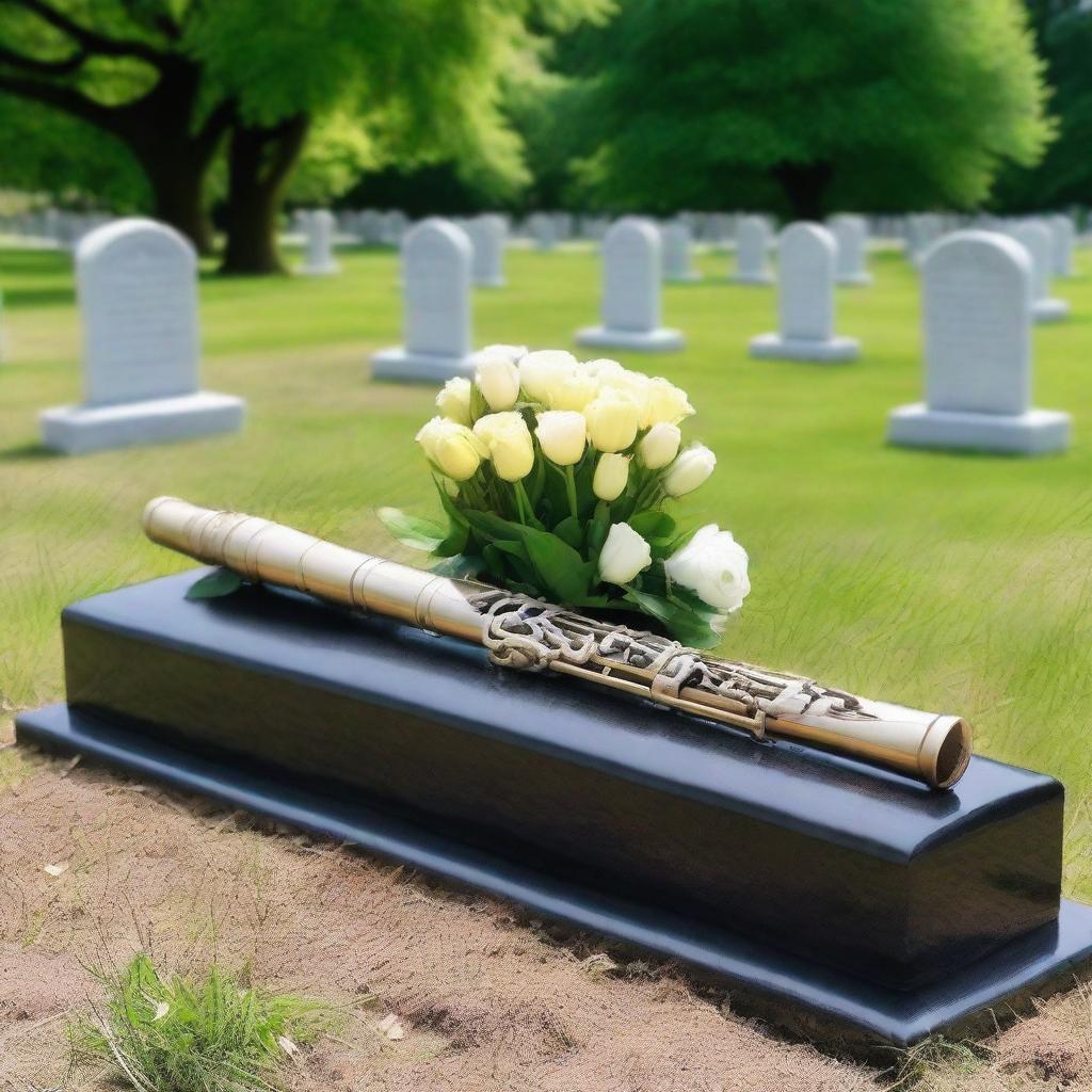 Create an image of a flute-shaped grave