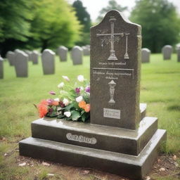 Create an image of a flute-shaped grave