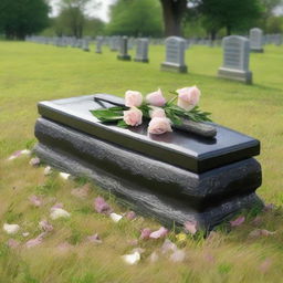 Create an image of a flute-shaped grave