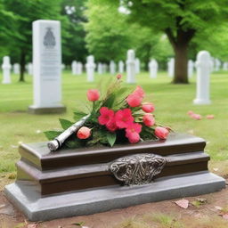 Create an image of a flute-shaped grave