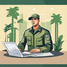 Create an image for a new user guide for an ERP system with a military-based survival guide theme