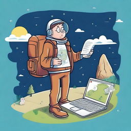 Create an image for a new user guide for an ERP system with a 'Hitchhiker's Guide to the Galaxy' survival guide theme