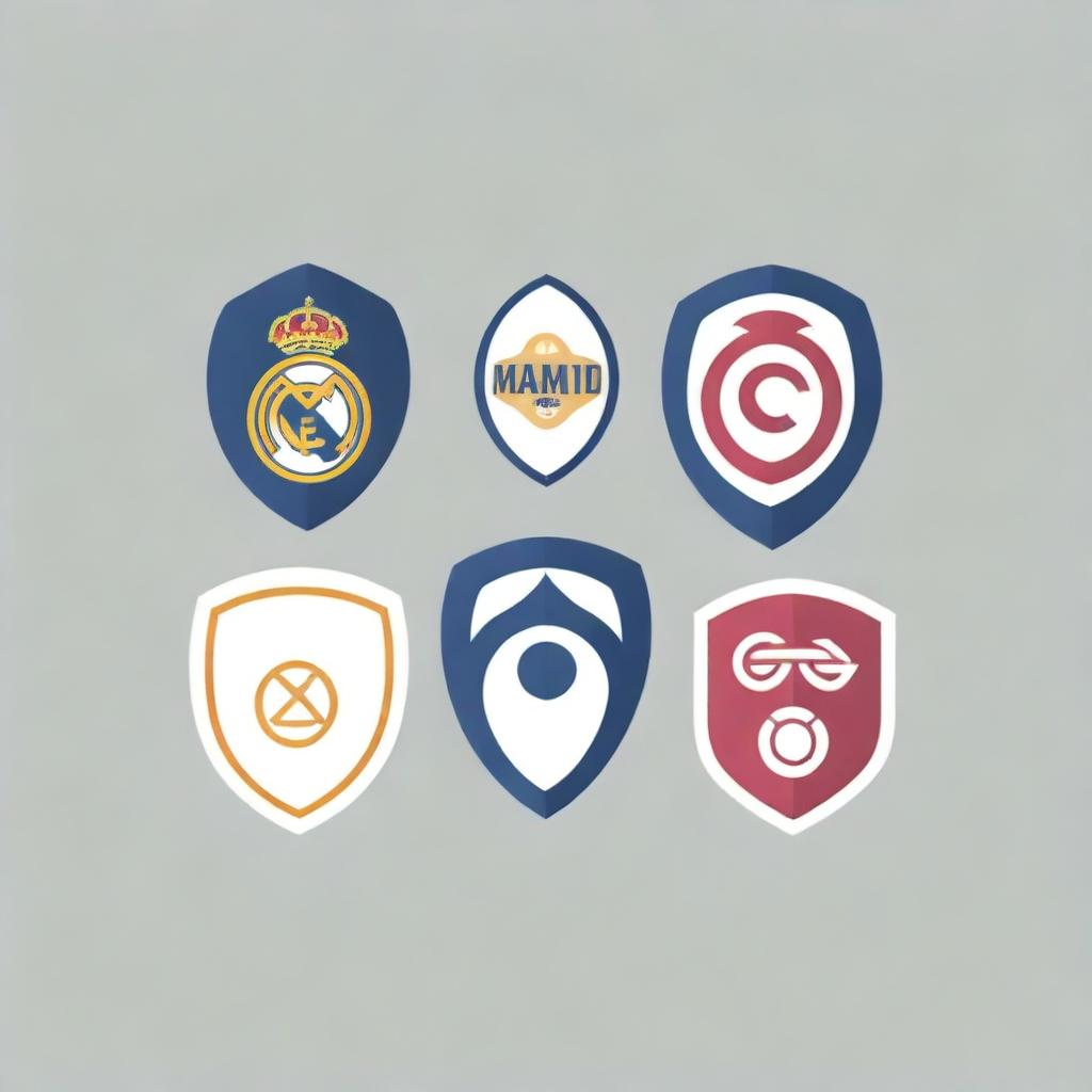 Create a fusion of the badges of Real Madrid and Lanús Football Club, harmoniously combining the distinct elements of both crests.