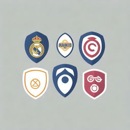 Create a fusion of the badges of Real Madrid and Lanús Football Club, harmoniously combining the distinct elements of both crests.