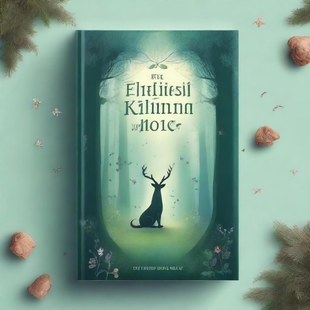 A captivating book cover featuring an enchanted forest with mystical creatures and a hidden pathway