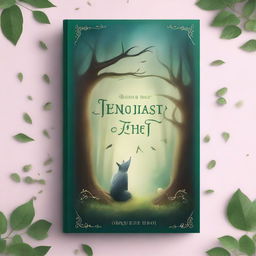 A captivating book cover featuring an enchanted forest with mystical creatures and a hidden pathway