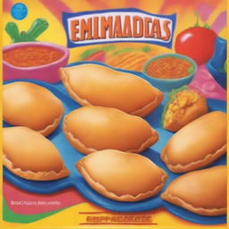 A colorful advertisement poster for the sale of empanadas