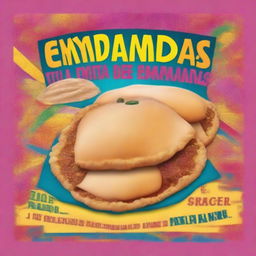 A colorful advertisement poster for the sale of empanadas