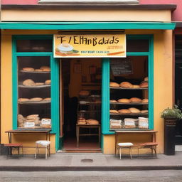 A local commercial shop selling empanadas