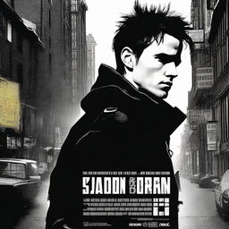 A detective movie poster featuring Tom Sturridge as Lisbeth Salander from The Girl with the Dragon Tattoo