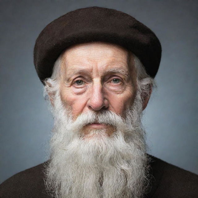 A wise old man with a long beard, perfect for a profile picture.