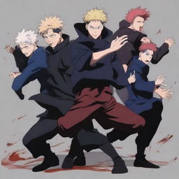 Create an image featuring characters from Jujutsu Kaisen