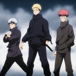 Create an image featuring characters from Jujutsu Kaisen