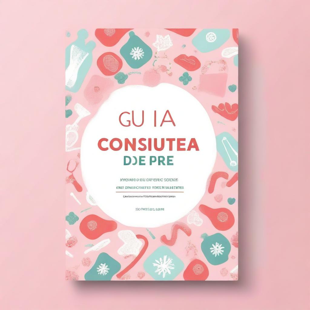 Create an ebook cover with the text 'Guia de consulta de Pré Natal para Enfermeiro'