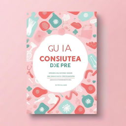 Create an ebook cover with the text 'Guia de consulta de Pré Natal para Enfermeiro'