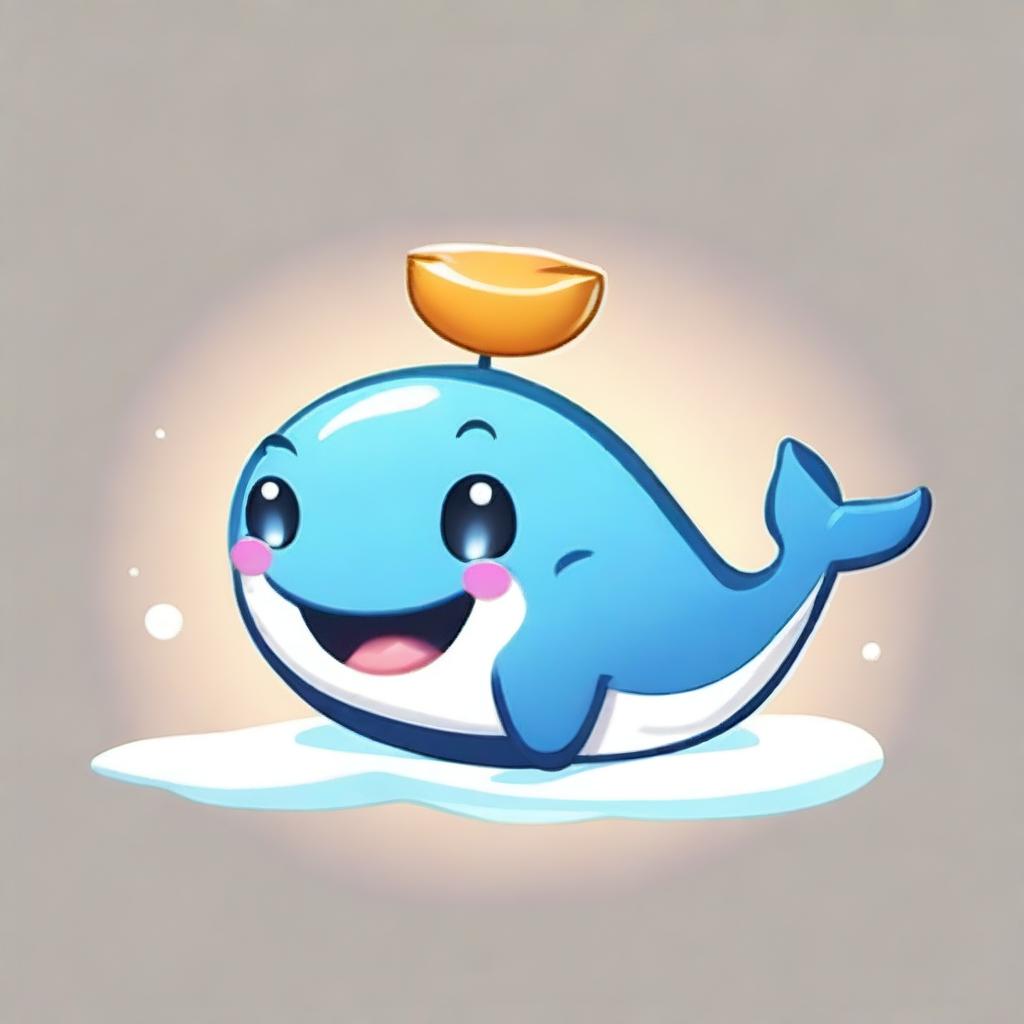 An emoji of the Docker whale with an expression of ecstatic bliss