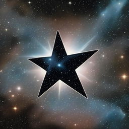 This image features a black star, a celestial body that exudes an aura of mystery and power