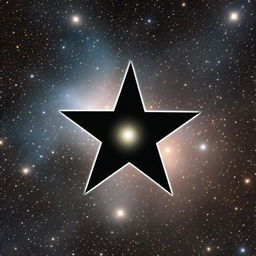 This image features a black star, a celestial body that exudes an aura of mystery and power